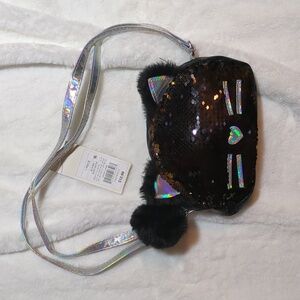 Cat & Jack Black Sequin Cat Purse